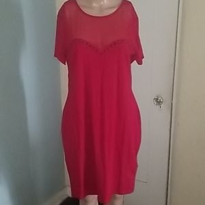 NEW red studded, mesh dress H&M
